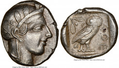 ATTICA. Athens. Ca. 440-404 BC. AR tetradrachm (25mm, 17.17 gm, 10h). NGC AU 4/5 - 3/5, scratches. Mid-mass coinage issue. Head of Athena right, weari...
