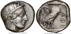 ATTICA. Athens. Ca. 440-404 BC. AR tetradrachm (24mm, 17.17 gm, 1h). NGC Choice XF 3/5 - 3/5. Mid-mass coinage issue. Head of Athena right, wearing cr...