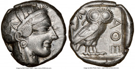 ATTICA. Athens. Ca. 440-404 BC. AR tetradrachm (23mm, 17.17 gm, 1h). NGC XF 5/5 - 4/5. Mid-mass coinage issue. Head of Athena right, wearing crested A...