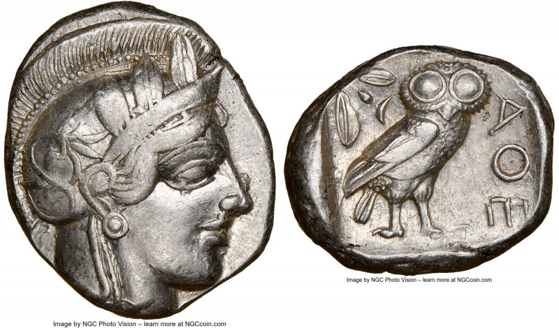 ATTICA. Athens. Ca. 440-404 BC. AR tetradrachm (25mm, 17.17 gm, 4h). NGC Choice ...