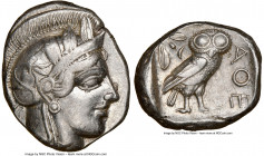 ATTICA. Athens. Ca. 440-404 BC. AR tetradrachm (25mm, 17.17 gm, 4h). NGC Choice VF 4/5 - 4/5. Mid-mass coinage issue. Head of Athena right, wearing cr...
