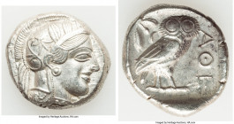 ATTICA. Athens. Ca. 440-404 BC. AR tetradrachm (25mm, 17.19 gm, 4h). Choice XF, brushed. Mid-mass coinage issue. Head of Athena right, wearing crested...
