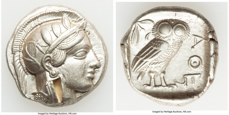 ATTICA. Athens. Ca. 440-404 BC. AR tetradrachm (25mm, 17.21 gm, 7h). AU, Full Cr...