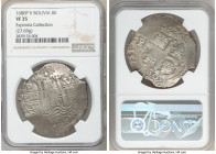 Charles II Cob 8 Reales 1680 P-V VF35 NGC, Potosi mint, KM26. 27.69gm. Ex. Espinola Collection

HID09801242017

© 2020 Heritage Auctions | All Rig...