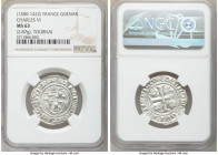 Charles VI Guénar ND (1380-1422) MS63 NGC, Tournai mint, Dup-377A. 26mm. 2.87gm. Full legends, untoned. 

HID09801242017

© 2020 Heritage Auctions...