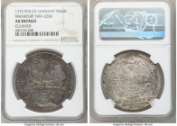 Frankfurt. Free City Taler 1772 PCB-OE AU Details (Cleaned) NGC, KM251, Dav-2226. Flan defects at edge. Lavender gray and charcoal tone. 

HID098012...