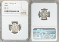 Trier. Johann Hugo 4 Pfennig 1677 MS63 NGC, KM138. Decent strike with most detail visible. 

HID09801242017

© 2020 Heritage Auctions | All Rights...