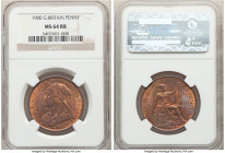 Pair of Certified Assorted Pennies MS64 Red and Brown NGC, 1) Victoria Penny 1900, KM790 2) George Penny 1919, KM810 Sold as is, no returns. 

HID09...