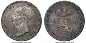 Willem II Pair of Certified 2-1/2 Gulden 1847 PCGS, 1) 2-1/2 Gulden, XF45 2) 2-1/2 Gulden, AU Details (Tooled) Utrecht mint, KM69.2. Sold as is, no re...