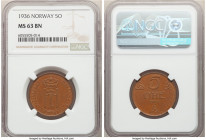 Haakon VII 5 Ore 1936 MS63 Brown NGC, Kongsberg mint, KM368. 

HID09801242017

© 2020 Heritage Auctions | All Rights Reserved