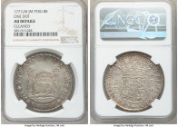 Charles III 8 Reales 1771 LM-JM AU Details (Cleaned) NGC, Lima mint, KM64.3. Scratches on reverse left of shield, smoky gray toning. 

HID0980124201...