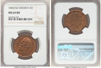 Oscar I 5 Ore 1860/50 MS64 Red and Brown NGC, KM707 (overdate unlisted). 

HID09801242017

© 2020 Heritage Auctions | All Rights Reserved