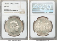 Carl XV Adolf 4 Riksdaler 1864-ST MS62 NGC, Stockholm mint, KM711. Lustrous but not light scratches behind head. 

HID09801242017

© 2020 Heritage...