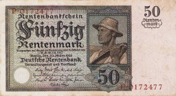 Deutsches Reich bis 1945
Deutsche Rentenbank 1923-1937 50 Rentenmark 20.3.1925 Serie P Ro. 162 IV