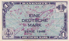 Bundesrepublik Deutschland
Bank deutscher Länder 1948-1949 1 DM 1948. Mit B-Perforation Ro. 233 b II