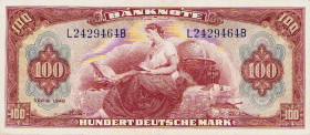 Bundesrepublik Deutschland
Bank deutscher Länder 1948-1949 100 DM 1948. Serie L / B Ro. 244 Selten. III-