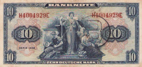Bundesrepublik Deutschland
Bank deutscher Länder 1948-1949 10 DM 1948. Serie H / F. Mit B-Stempel und mit B-Perforation Ro. 238 a, 239 a, b 3 Stück. ...