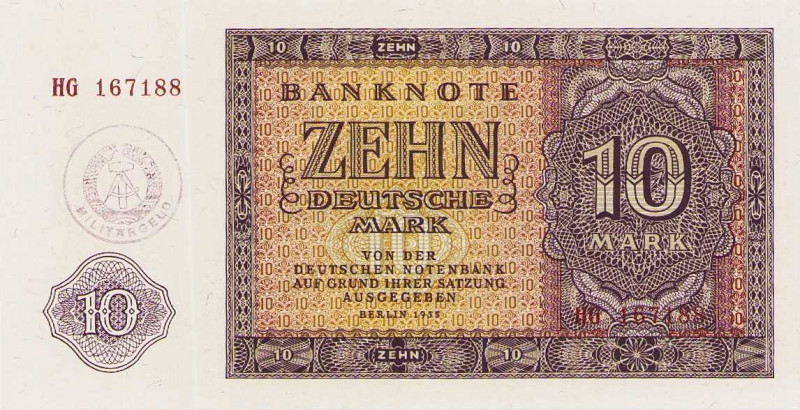 Deutsche Demokratische Republik
Militärgeld der Nationalen Volksarmee 10 DM 195...
