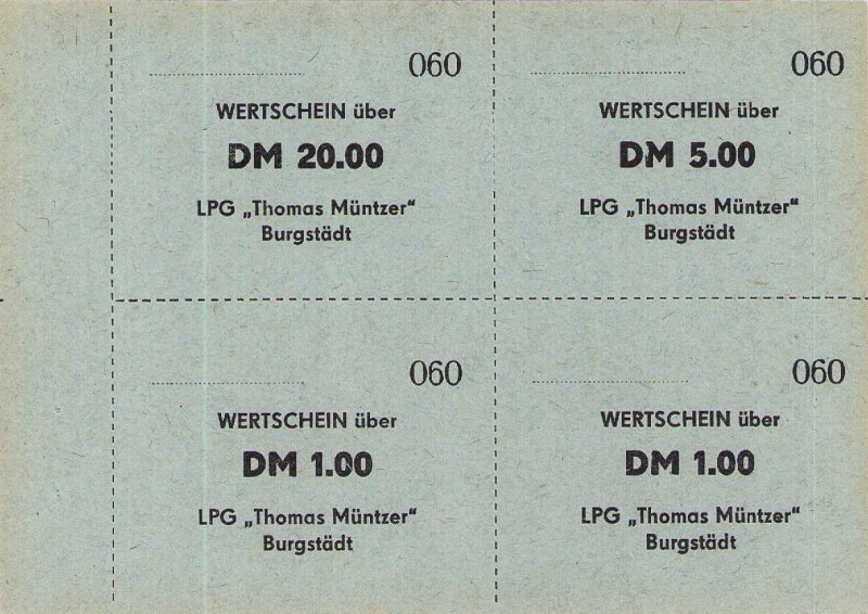 Deutsche Demokratische Republik
LPG-Geld Dabei u.a.: Burgstädt - 21 Blocks. Kap...