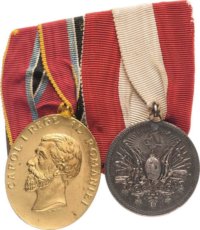 Ordensspangen
Spange mit 2 Auszeichnungen Rumänien - König Karl I. Jubiläums-Me...