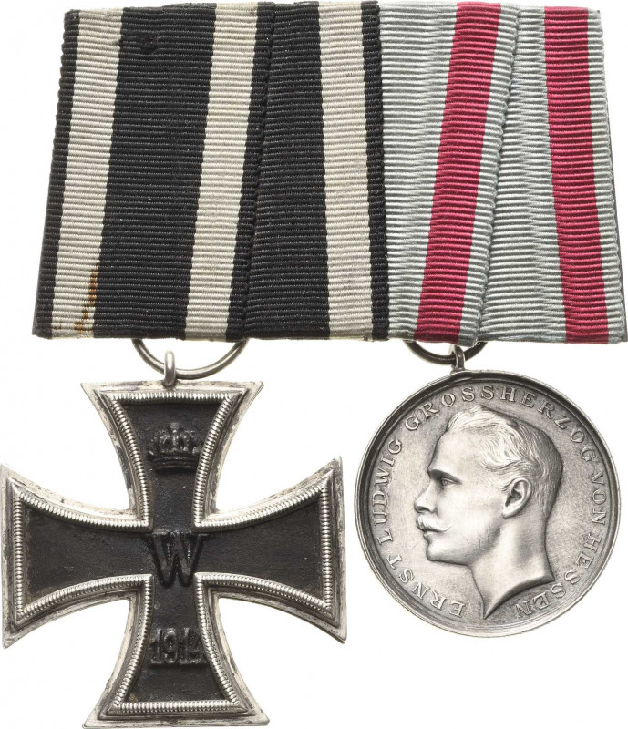 Ordensspangen
Spange mit 2 Auszeichnungen Preußen - Eisernes Kreuz 2. Klasse. H...