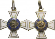 Orden deutscher Länder Preußen
Königlicher Kronenorden, Kreuz 3. Klasse Verliehen 1867-1918. Miniatur. Silber vergoldet und emailliert. 14,8 mm, 2,2 ...