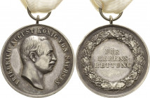 Orden deutscher Länder Sachsen
Silberne Medaille für Lebensrettung, König Friedrich August III. Verliehen 1905-1918 (M. Barduleck) 35,6 mm, 20,0 g. A...