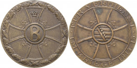 Orden deutscher Länder Sachsen-Meiningen
Medaille für Verdienste im Kriege Verliehen 1915-1917 Bronze. 39,2 mm. Ohne Band OEK 2718 Entfernte Öse, vor...