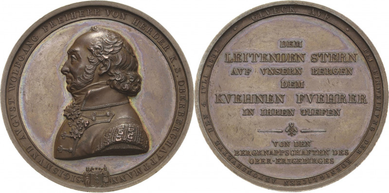 Ausbeute, Bergbau, Hüttenwesen
 Bronzemedaille 1831 (Karl R. Krüger) Einweihung...