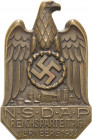 Drittes Reich
 Bronzeabzeichen 1933. NSDAP-Reichsparteitag in Nürnberg. Adler hält Hakenkreuz im Eichenkranz, darunter Stadtansicht. 52 x 33,8 mm, 32...