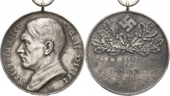 Drittes Reich
 Silbermedaille 1936 (Gravur) (Mayer & Wilhelm) Preismedaille der NSKK Staffel im K.K. Schießen. Brustbild A. Hitlers nach links / 5 Ze...