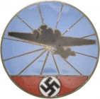 Drittes Reich
 Emailliertes Bronzeabzeichen o.J. �Reichsluftschutzbund, Flugmeldedienst . Revers Punze "ES". 27 mm. Im Originaletui Hüsken 5908 b Vor...
