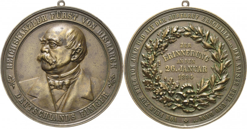 Personenmedaillen
Bismarck, Fürst Otto von 1815-1898 Bronzierte Eisengussmedail...