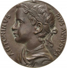 Personenmedaillen
Caracalla, römischer Kaiser 198-217 Einseitige Bronzegussmedaille o.J. Jugendbildnis nach links. 86 mm, 142,54 g. Mit Rückseitenauf...