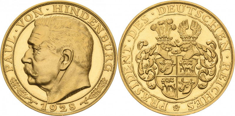 Personenmedaillen
Hindenburg, Paul von 1847-1934 Goldmedaille 1928 (J. Bernhart...