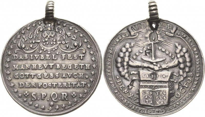 Reformation-Ereignisse und Jubiläen
 Silbergussmedaille 1642. 100 Jahre Reforma...