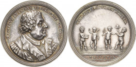Reformation-Ereignisse und Jubiläen
 Silbermedaille 1717 (H.P. Groskurt) 200 Jahre Reformation in Sachsen. Brustbild Martin Luthers nach rechts im Ta...