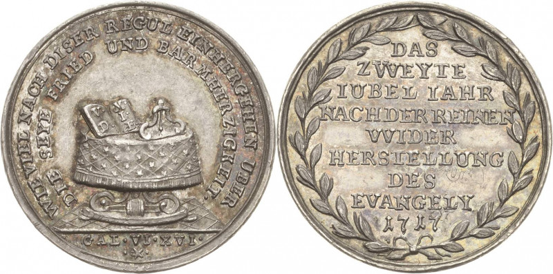 Reformation-Ereignisse und Jubiläen
 Silbermedaille 1717 (P.H. Müller) 200 Jahr...