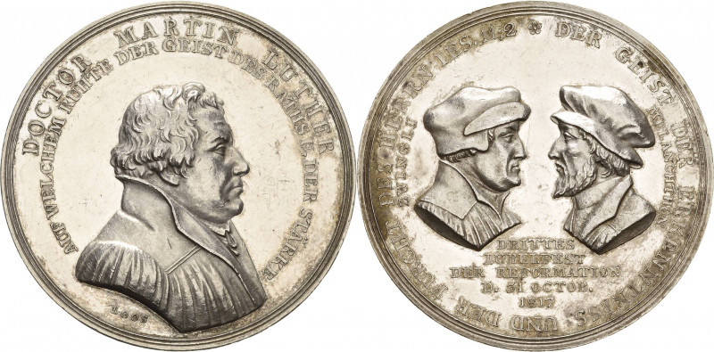 Reformation-Ereignisse und Jubiläen
 Silbermedaille 1817 (D. F. Loos) 300 Jahre...
