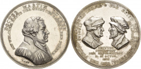 Reformation-Ereignisse und Jubiläen
 Silbermedaille 1817 (D. F. Loos) 300 Jahre Reformation in Berlin. Brustbild Martin Luthers nach rechts / Brustbi...