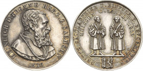 Reformation-Ereignisse und Jubiläen
 Silbermedaille 1839 (C.R. Krüger) 300 Jahre Einführung der Reformation in Meißen. Brustbild Heinrich des Frommen...