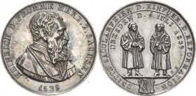 Reformation-Ereignisse und Jubiläen
 Kleine Silbermedaille 1839 (C. R. Krüger) 300 Jahre Reformation in Dresden am 6. Juli. Brustbild Heinrich der Fr...