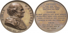 Reformation-Ereignisse und Jubiläen
 Bronzemedaille 1872 (H. Bovy) Merle d'Aubigne. Brustbild nach rechts / 13 Zeilen Schrift mit Aussprüchen von Lut...