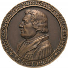 Reformation-Ereignisse und Jubiläen
 Einseitige Bronzegussmedaille o.J. (Bömper/Herborn) Martin Luther. Brustbild nach links. 195 mm, 832,82 g Brozat...