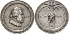 Reformation-Ereignisse und Jubiläen
 Silbermedaille 1917 (Martin Götze/R. Ball) 400 Jahre Reformation Berlin. Brustbild Martin Luthers nach rechts / ...