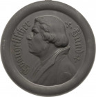 Reformation-Ereignisse und Jubiläen
 Einseitige Kohleplakette o.J. (vermutlich 1917). Evangelischer Bund. Brustbild nach links. Mit Aufhängevorrichtu...