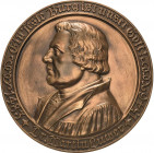 Reformation-Ereignisse und Jubiläen
 Einseitige Bronzegussmedaille o.J. Martin Luther. Brustbild nach links. 195 mm, 1035,82 g. Mit angelöteter Aufhä...