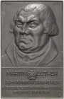 Reformation-Ereignisse und Jubiläen
 Einseitige Eisengussplakette 1933 (Heinrich Moshage) 450. Geburtstag Martin Luthers. Brustbild halblinks im Tala...