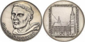 Reformation-Ereignisse und Jubiläen
 Silbermedaille o.J. (1967) (Albert Holl) 450 Jahre Reformation in Karlsruhe. Brustbild Martin Luther halblinks m...