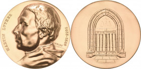 Reformation-Ereignisse und Jubiläen
 Bronzemedaille 1967 (Ernst Weiss) 450 Jahre Reformation. Brustbild von Martin Luther nach links / Das Portal der...